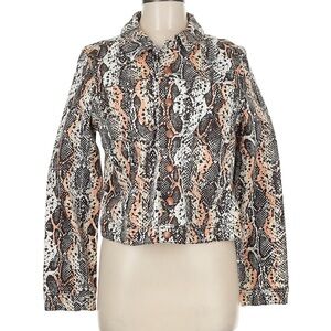 Eva Mendes for New York & Company Snake Print Jean Jacket Sz M